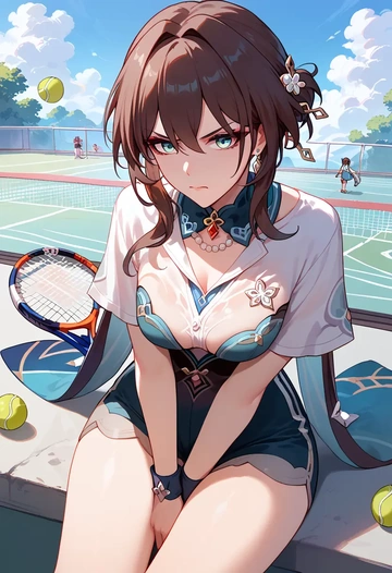 star rail,ruan mei,tennis polo,skort  - AI generated anime art